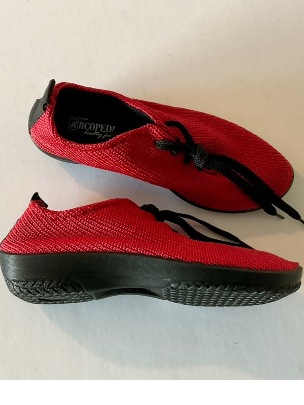 ARCOPEDICO LS Knit Lace Up Vegan Red Shoes Size EU 38 NEW